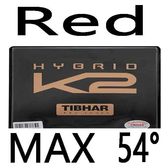 TIBHAR 2019 New HYBRID K2 (Sticky rubber + German Hard Sponge, Speed & Spin) Pips-in Table Tennis Rubber Ping Pong Sponge Red MAX H54