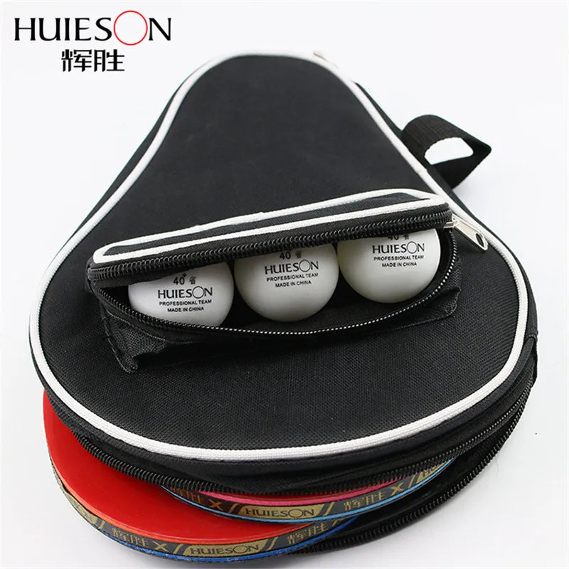 Huieson Super Size Gourd Shape Table Tennis Racket Container Bag for 2 Rackets and 3 Balls Big Capacity Table Tennis Case