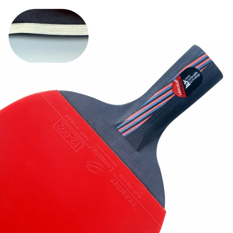 Lemuria Professional Carbon Fiber Table Tennis Racket Double Face Pimples-in Rubber 2.15MM Sponge FL Or CS Handle Ping Pong Bat