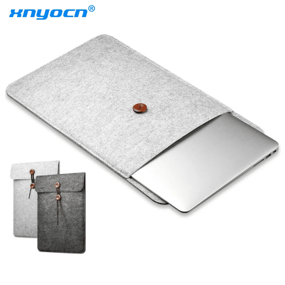 NEW Business Style Protective Woolen Felt Cover Case Anti-shock Case Bag Cover for Macbook Air Pro 11 12 13 15 Inch Laptop gray