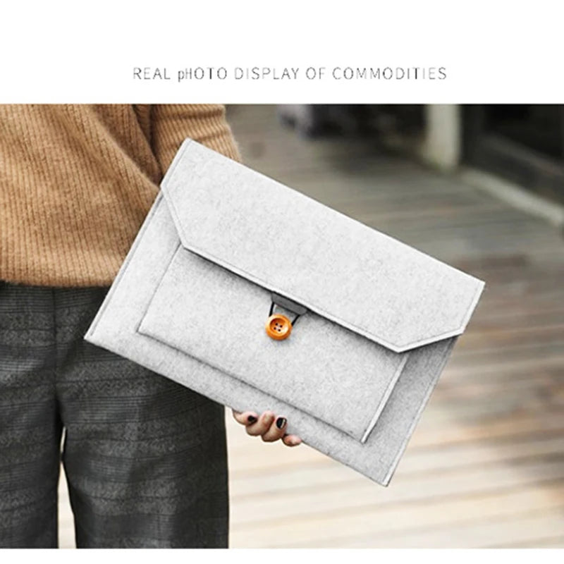 Soft Bussiness Wool Felt Sleeve Bag Case For Apple Macbook Air Pro Retina 13 14 15 15.6 Laptop For Mac book 11'' 12'' Tablet Bag