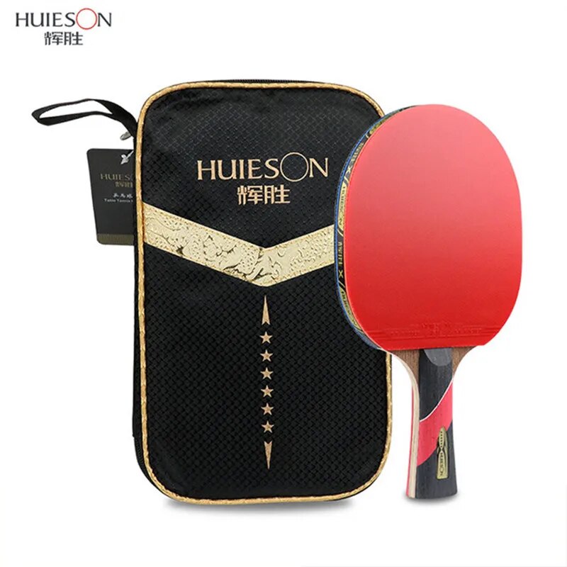 Huieson 6 Star Carbon Fiber Blade Table Tennis Racket Double Face Pimples in Pingpong Paddle Racket