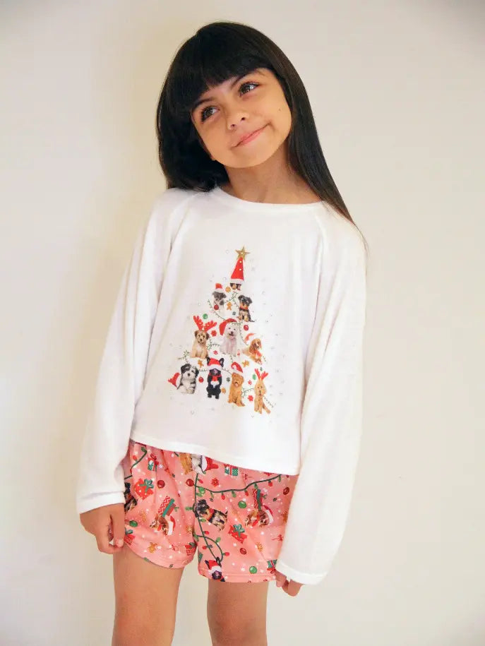 Hacci Brushed Dolman Sleeves Top Ft Xmas Tree Little Mass