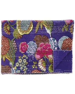 Hand Stitched Kantha Quilt / Coverlet Vintage Addiction