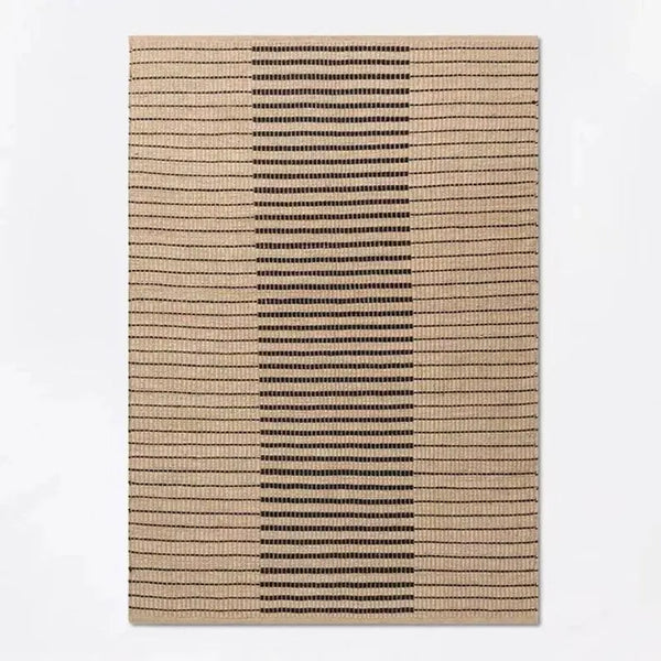 Hand Woven Striped Jute Cotton Wool Area Rug Home Mart Goods