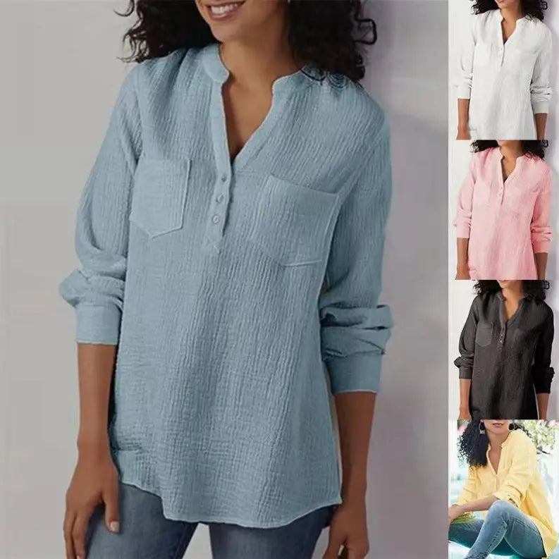 Handmade Dress - 100% Linen Multi Colors Pocket Shirt Pawsome Pet