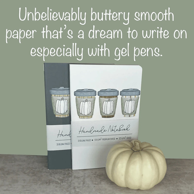 Handmade Saddle Bound Notebooks- Pumpkin Spice Trio - 2 Notebook Bundle Art by Erica H