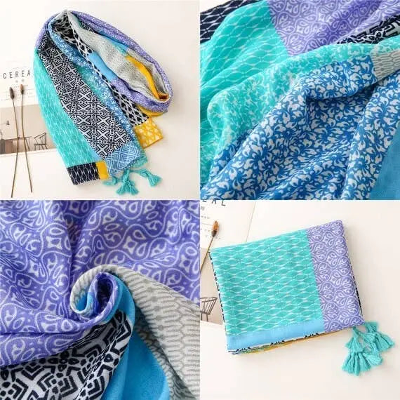 Handmade Soft Voile Tassel Scarves, Unique Pawsome Pet