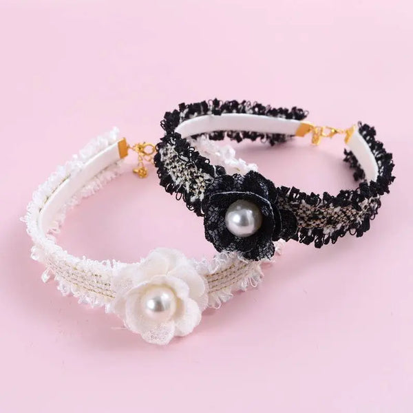 Handwoven Tweed Flower Collar Necklace Bark Fifth Avenue