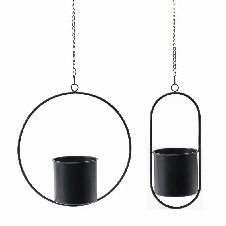 Hanging Pot (Set of 2) 17"H Metal Melrose Intl.