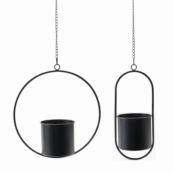 Hanging Pot (Set of 2) 17"H Metal Melrose Intl.