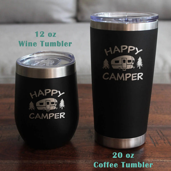 Happy Camper Insulated Travel Tumbler - Camping Gifts Bevvee
