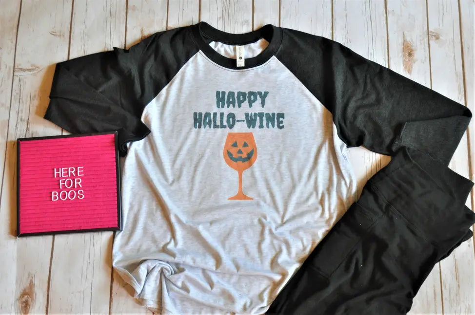 Happy Hallo-Wine Raglan BLN Designs