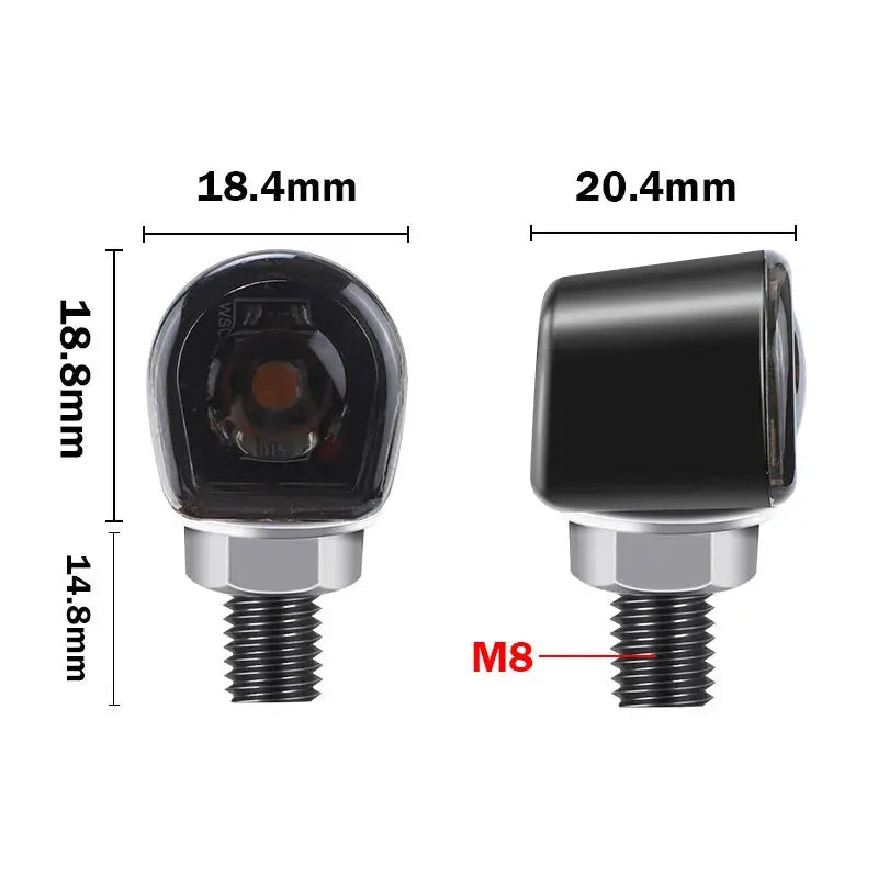 Harley Motorcycle Modified Retro Metal Led Turn Signal Hidden Finger Light Mini Direction Light 12V Indicator Light GreatEagleInc