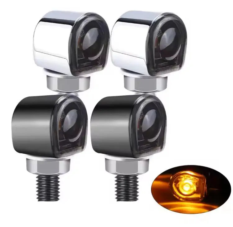 Harley Motorcycle Modified Retro Metal Led Turn Signal Hidden Finger Light Mini Direction Light 12V Indicator Light GreatEagleInc