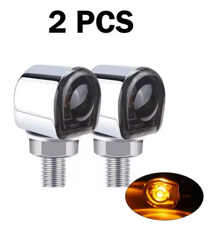 Harley Motorcycle Modified Retro Metal Led Turn Signal Hidden Finger Light Mini Direction Light 12V Indicator Light GreatEagleInc