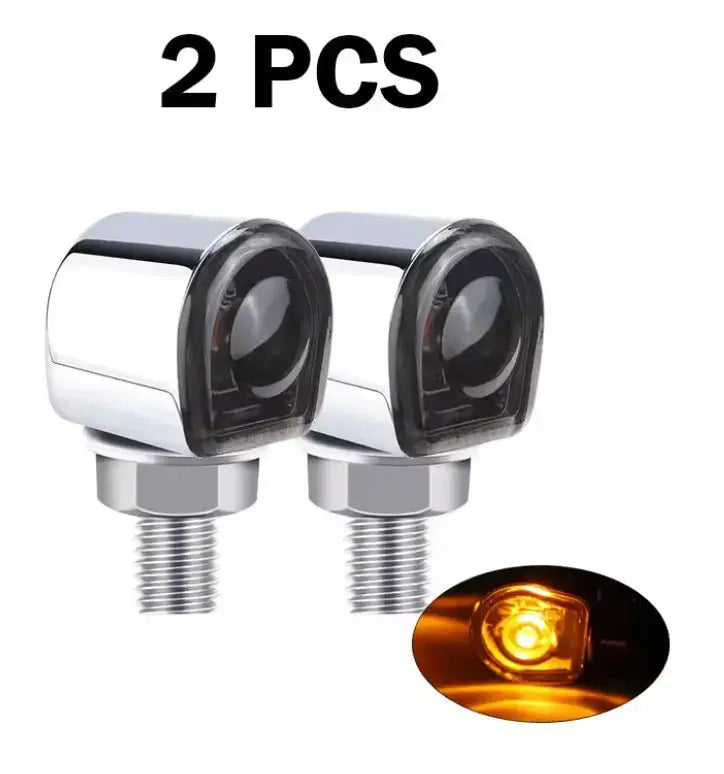 Harley Motorcycle Modified Retro Metal Led Turn Signal Hidden Finger Light Mini Direction Light 12V Indicator Light GreatEagleInc
