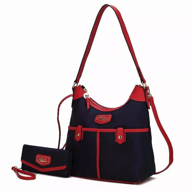 Harper Nylon Hobo Shoulder Handbag with Matching Wallet MKF Collection by Mia K.