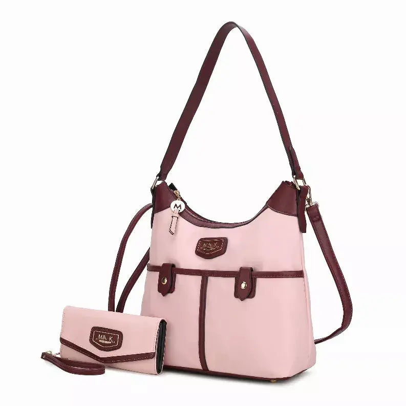 Harper Nylon Hobo Shoulder Handbag with Matching Wallet MKF Collection by Mia K.