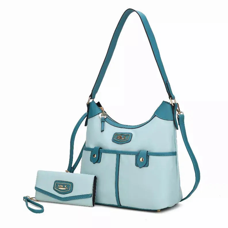 Harper Nylon Hobo Shoulder Handbag with Matching Wallet MKF Collection by Mia K.