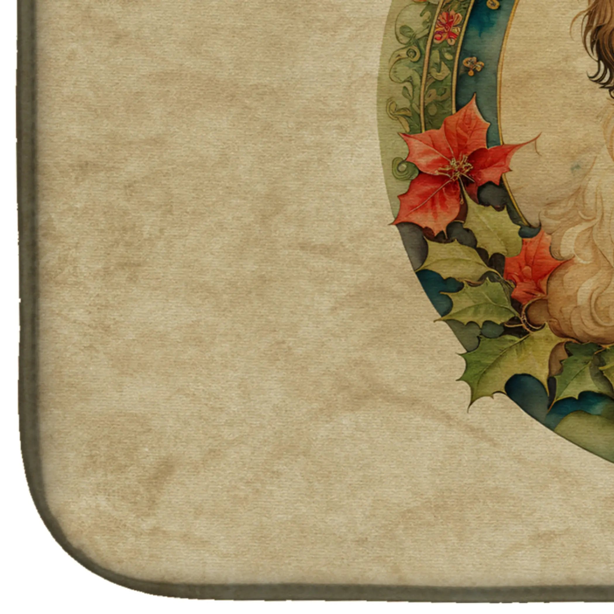 Havanese Christmas Flowers Dish Drying Mat Caroline's Treasures