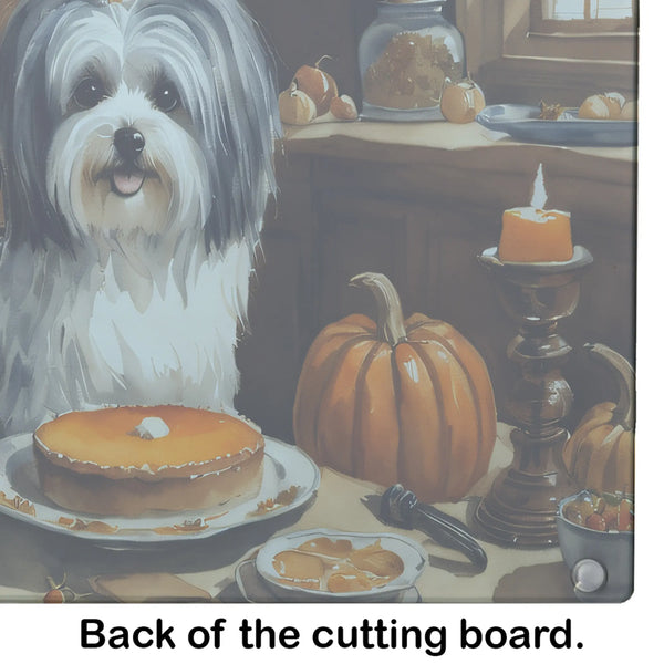 Havanese Fall Kitchen Pumpkins Glass Cutting Board Caroline's Treasures