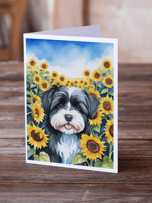 Havanese in Sunflowers Greeting Cards Pack of 8 Caroline's Treasures