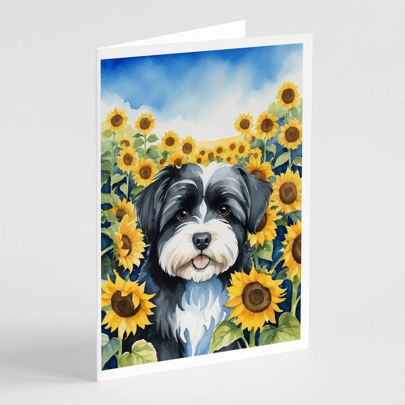 Havanese in Sunflowers Greeting Cards Pack of 8 Caroline's Treasures
