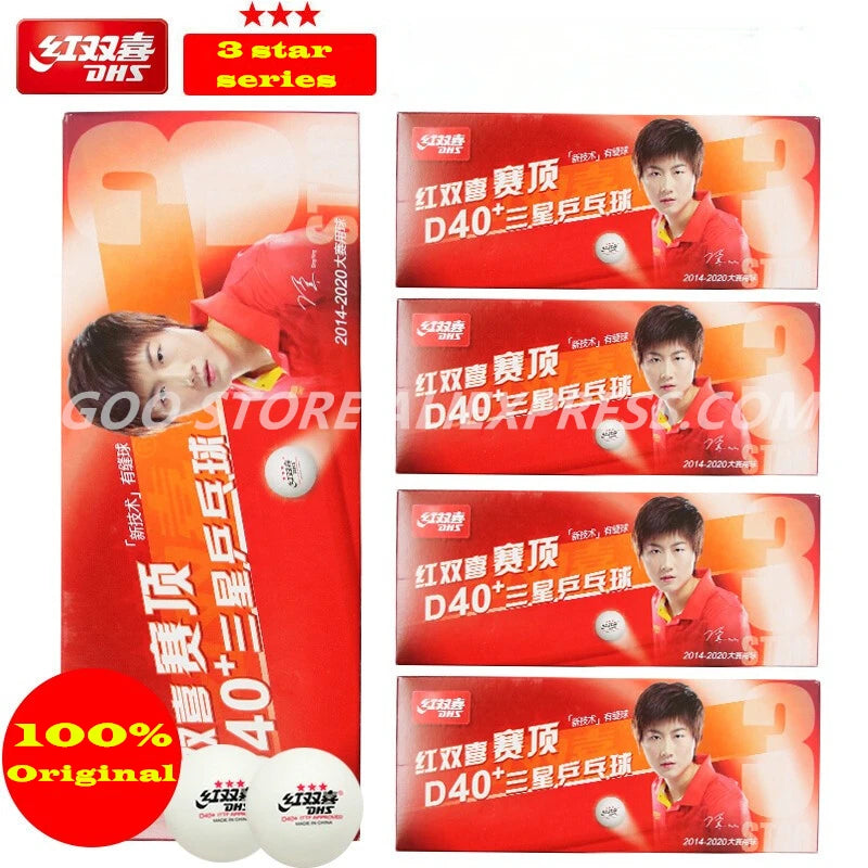 DHS 3 Star D40+ Table Tennis Ball 3-STAR New Material ABS Seamed Poly Plastic Original DHS Ball 3 Star Ping Pong Balls