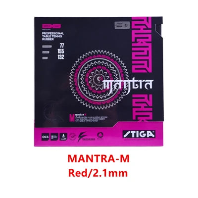 STIGA Table Tennis Rubber MANTRA M/ H Offensive Pimples in with Sponge Pips-in Ping Pong Tenis De Mesa - MANTRA-S Red