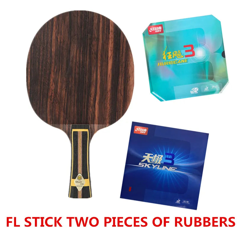 Stuor BLACK GOLD Violent Ebony Carbon ZLC built-in ALC inner Table Tennis Blade Ping Pong Racket fast attack High elasticity FL WITH TWO RUBBERS