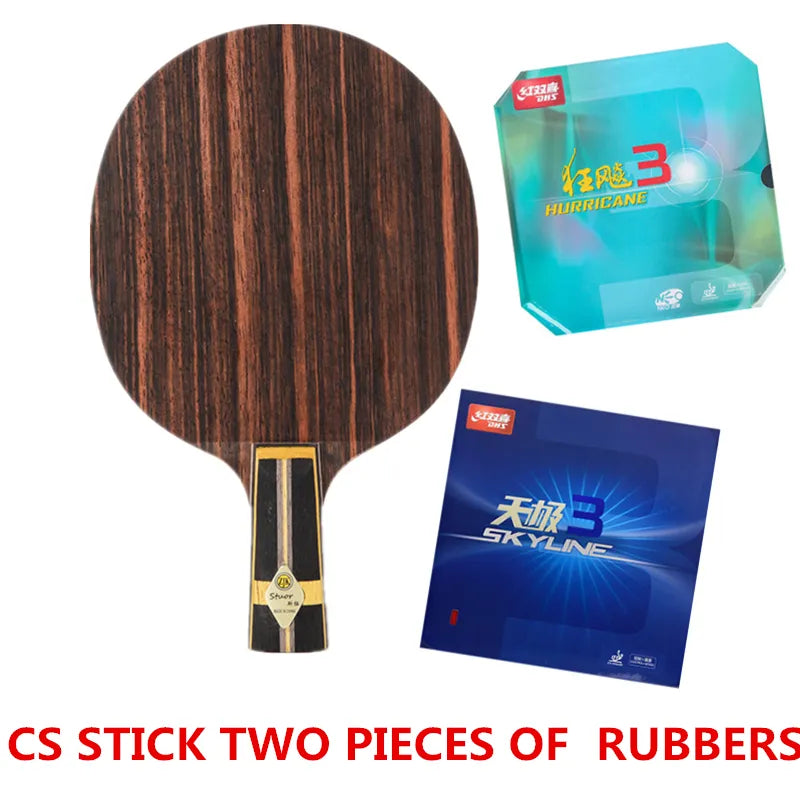 Stuor BLACK GOLD Violent Ebony Carbon ZLC built-in ALC inner Table Tennis Blade Ping Pong Racket fast attack High elasticity CS WITH TWO RUBBERS