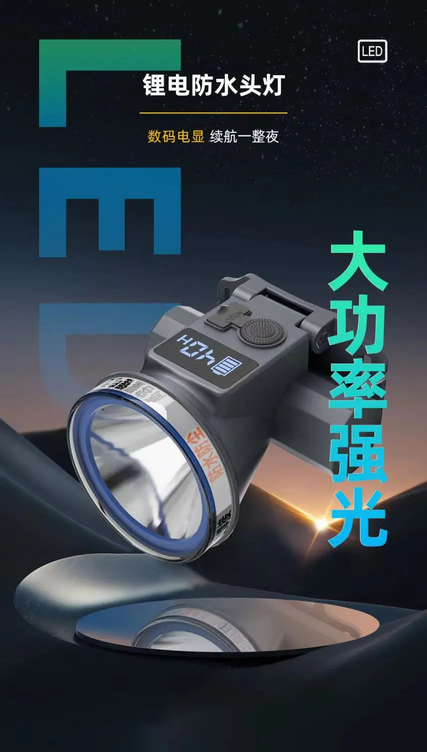 Headlight Strong Light Outdoor Special Led Ultra-Long Battery Life Rechargeable Waterproof Searchlight Super Bright Night Fishing Long-Range Fishing Light GreatEagleInc