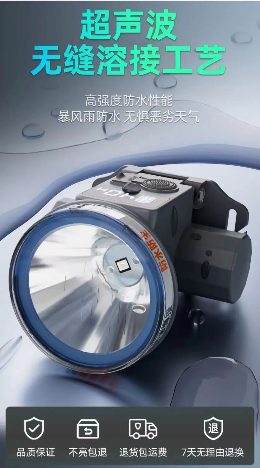 Headlight Strong Light Outdoor Special Led Ultra-Long Battery Life Rechargeable Waterproof Searchlight Super Bright Night Fishing Long-Range Fishing Light GreatEagleInc