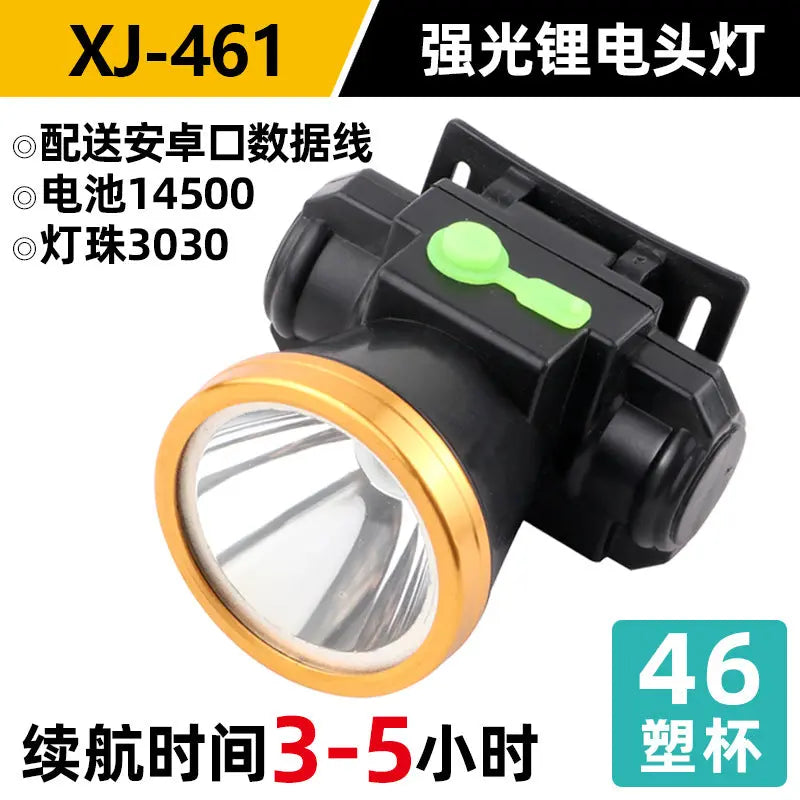 Headlight Strong Light Outdoor Special Led Ultra-Long Battery Life Rechargeable Waterproof Searchlight Super Bright Night Fishing Long-Range Fishing Light GreatEagleInc
