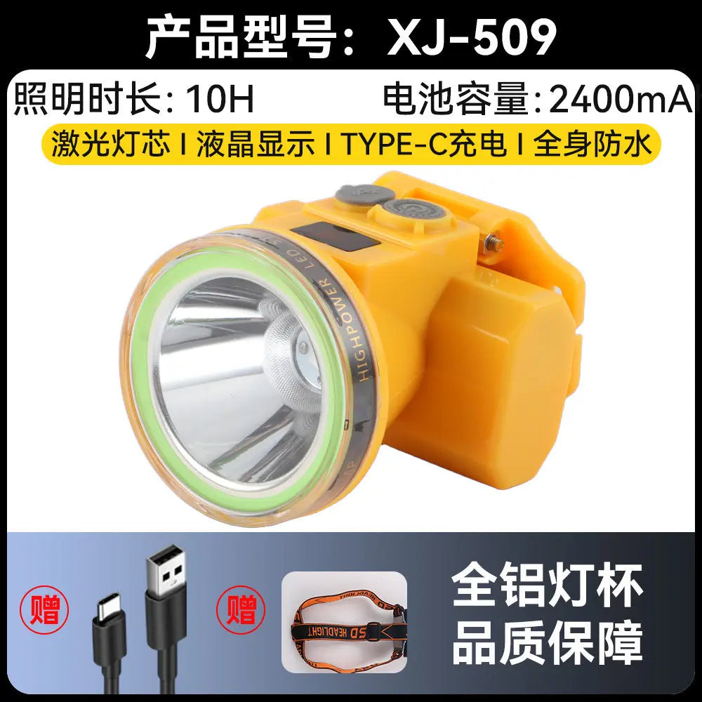 Headlight Strong Light Outdoor Special Led Ultra-Long Battery Life Rechargeable Waterproof Searchlight Super Bright Night Fishing Long-Range Fishing Light GreatEagleInc