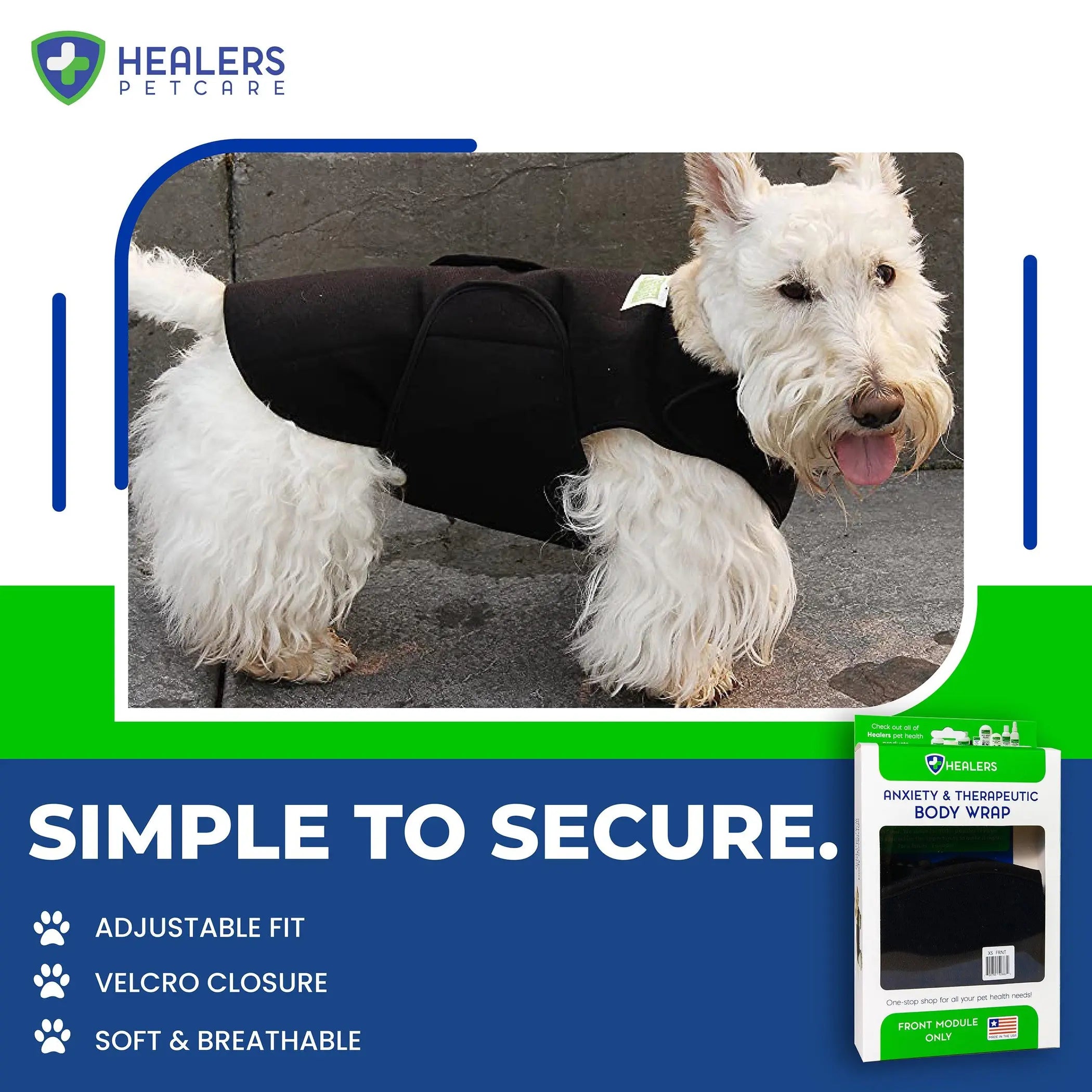 Healers Therapeutic & Anxiety Front Body Wrap Healers Petcare