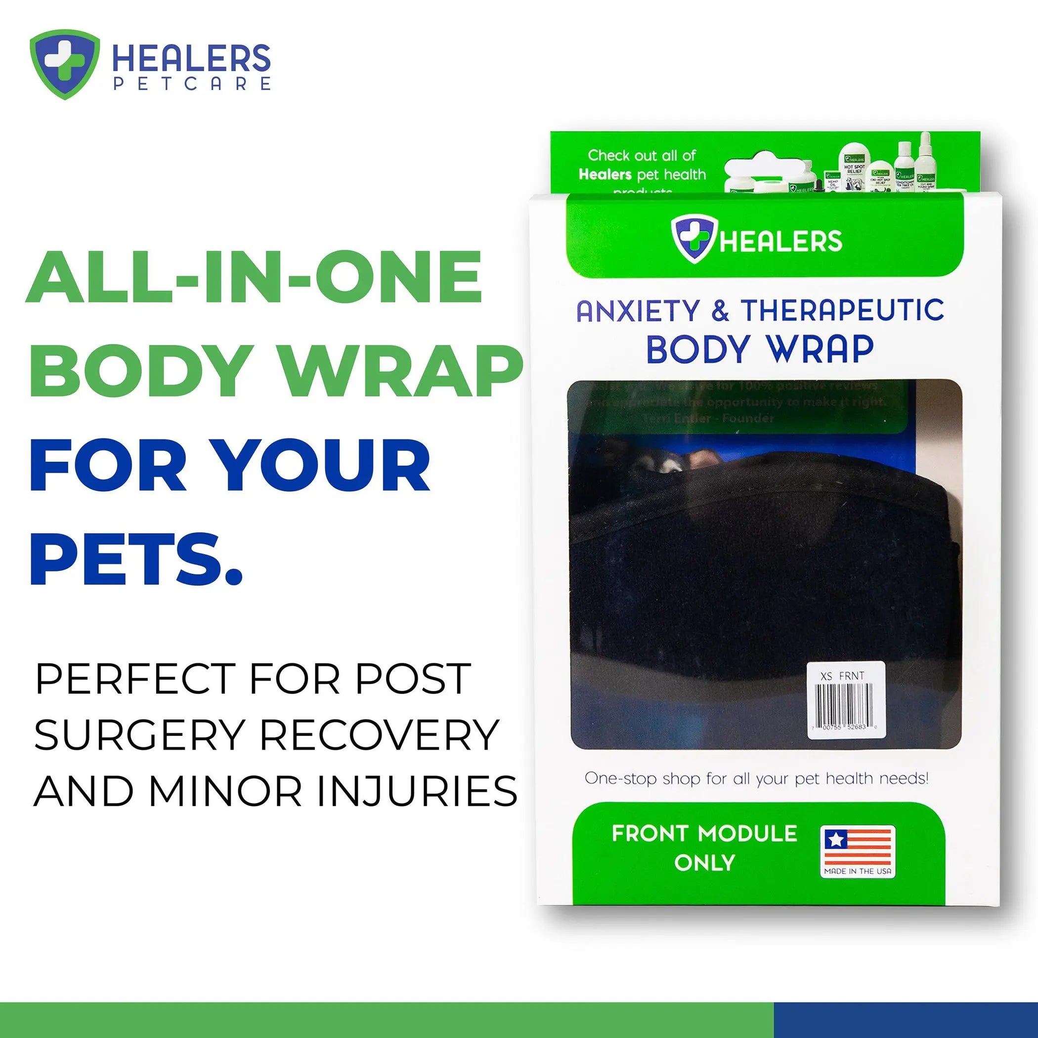 Healers Therapeutic & Anxiety Front Body Wrap Healers Petcare