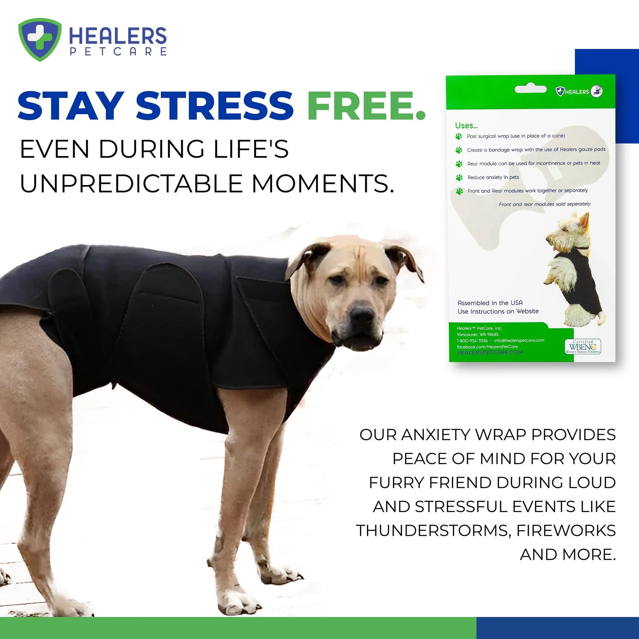 Healers Therapeutic & Anxiety Front Body Wrap Healers Petcare