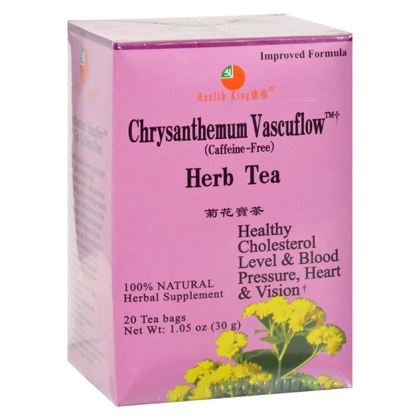 Health King Chrysanthemum Vascuflow Herb Tea - 20 Tea Bags Health King Medicinal Teas