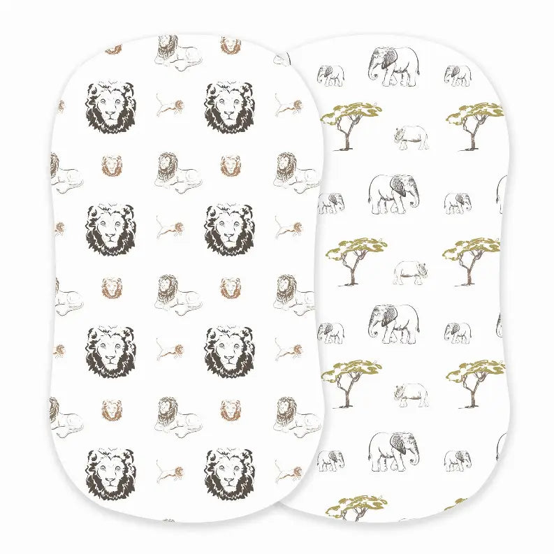 Hear Me Roar Lion, Rhinos & Elephants Changing Pad/Bassinet Newcastle Classics