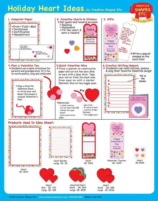 Heart Large Assorted Color Creative Cut-Outs Creative Shapes