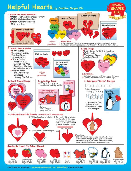 Heart Large Assorted Color Creative Cut-Outs Creative Shapes