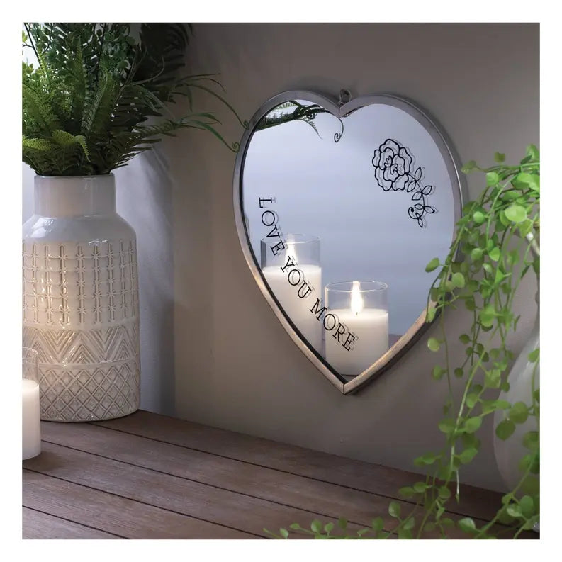 Heart Mirror Love You More Silver Dicksons Inc