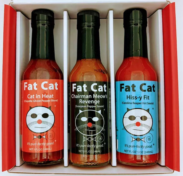 Heat Lovers Hot Sauce Gift Box by Fat Cat Gourmet Fat Cat Gourmet Hot Sauces