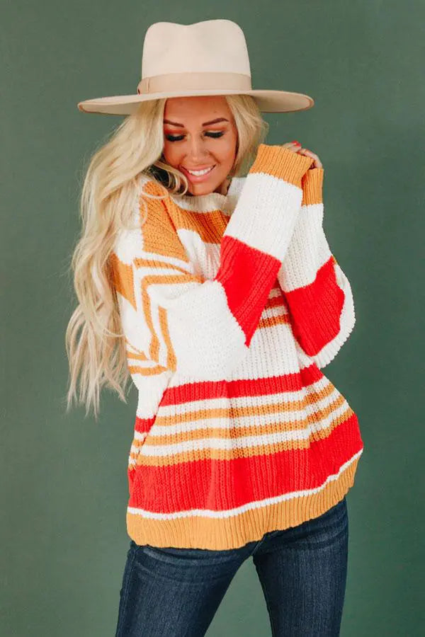 Henry Striped Knit Sweater Stay Warm in Style