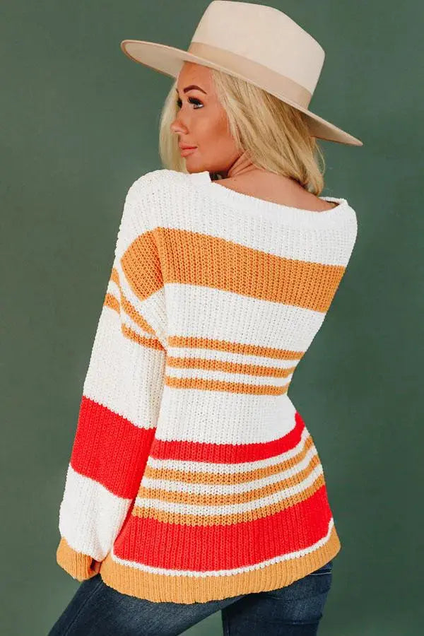 Henry Striped Knit Sweater Stay Warm in Style