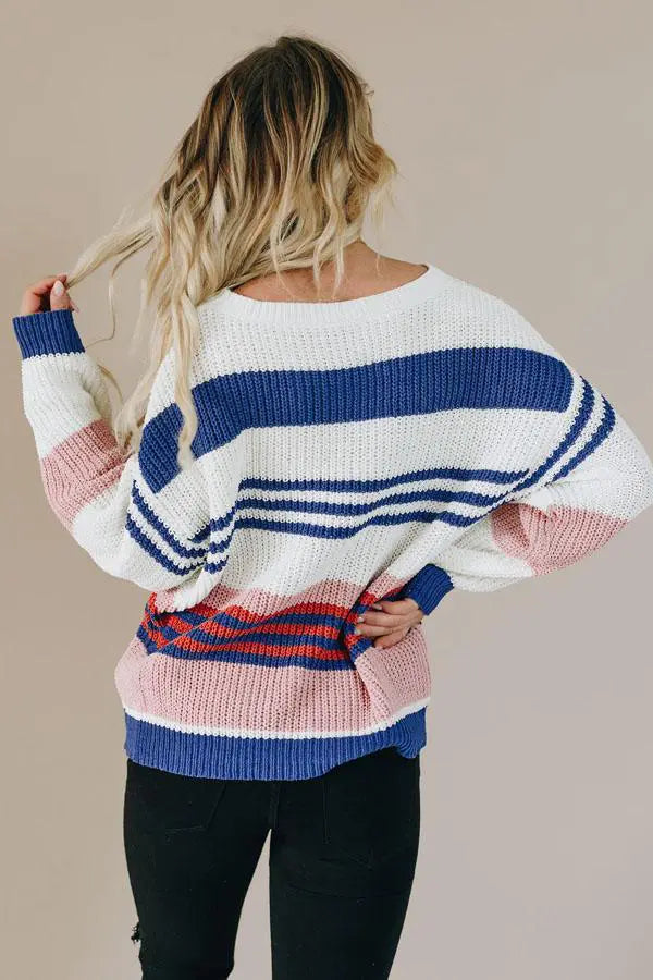 Henry Striped Knit Sweater Stay Warm in Style