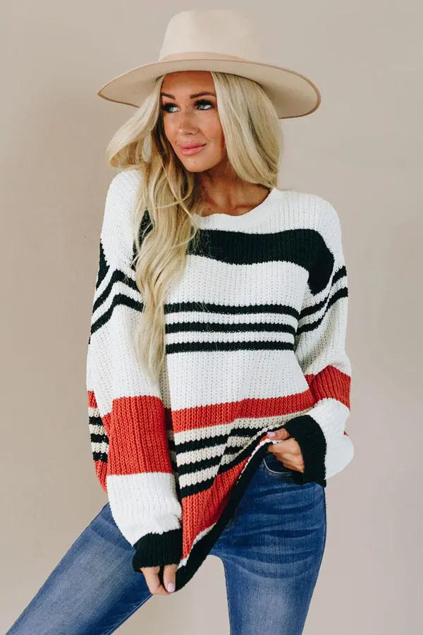 Henry Striped Knit Sweater Stay Warm in Style