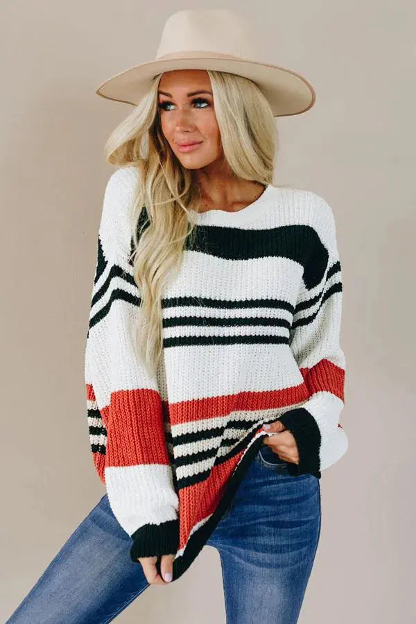 Henry Striped Knit Sweater Stay Warm in Style
